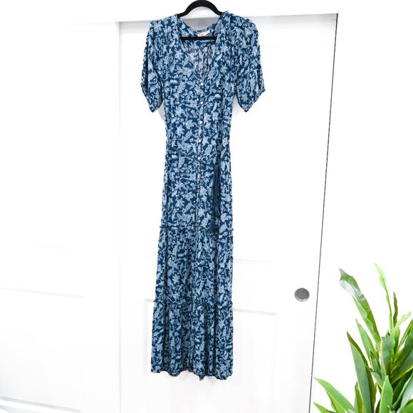Faherty Small Floral Orinda Maxi Dress with Tie Waist - Picture 7 of 9
